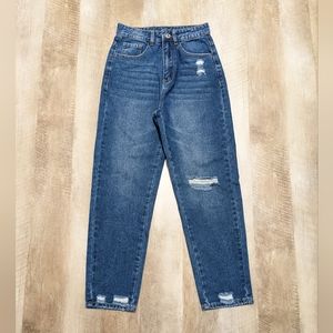Shein High Waist Mom Jeans Size 2 Dark Wash